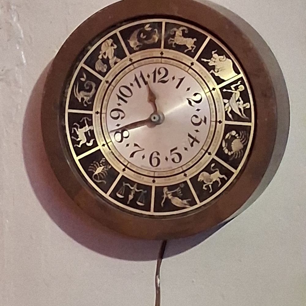 Vintage Retro Spartus Electric Zodiac Astrology Stargazer Wall Clock